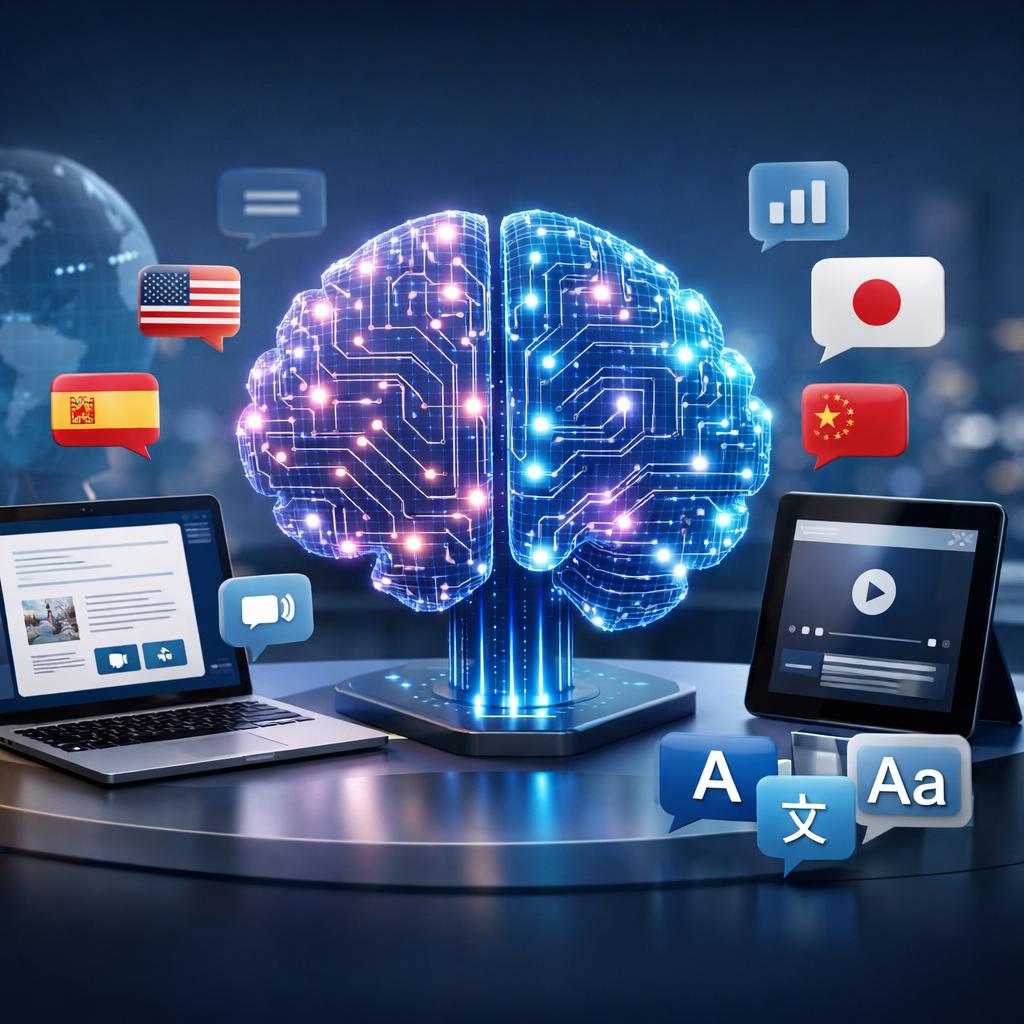 ai multilingual content generation marketing platform cover illustration