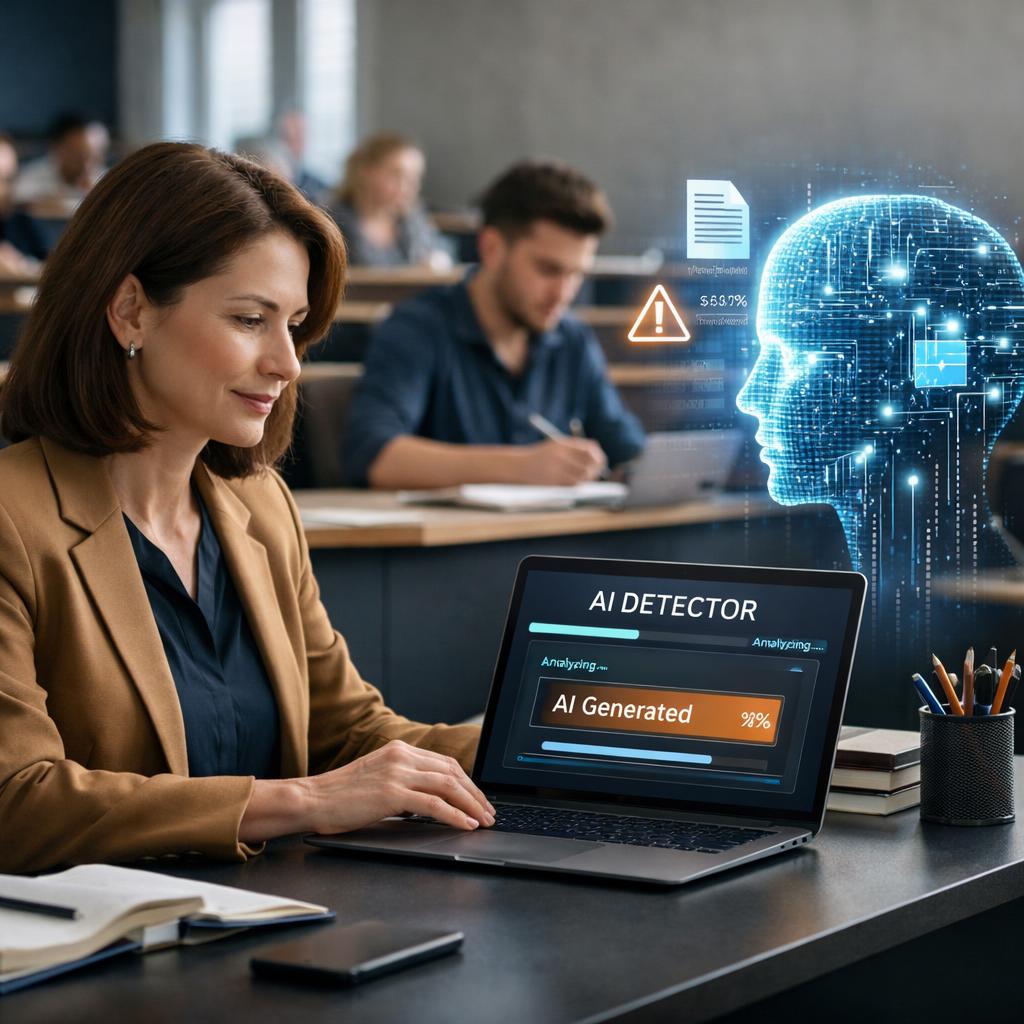 best ai detector for teachers in higher education cover illustration