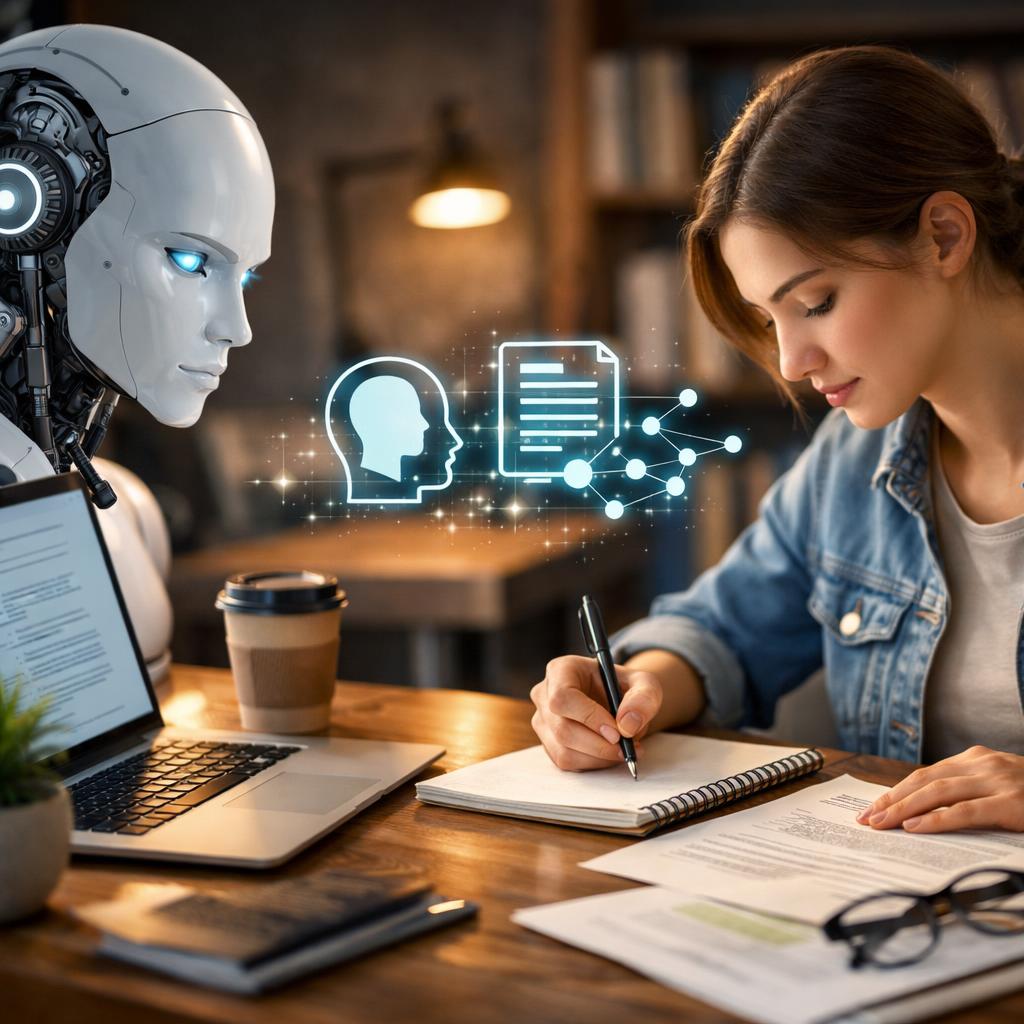 how to humanize ai text for college essays cover illustration