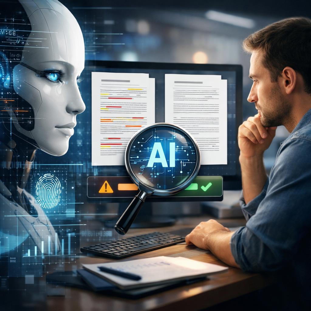 how does ai detection work after human editing cover illustration