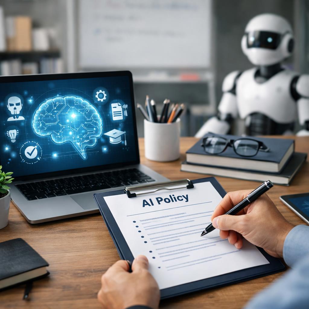 how to write an ai policy for students in high school cover illustration