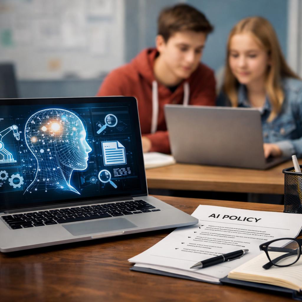 how to write an ai policy for students in high school cover illustration