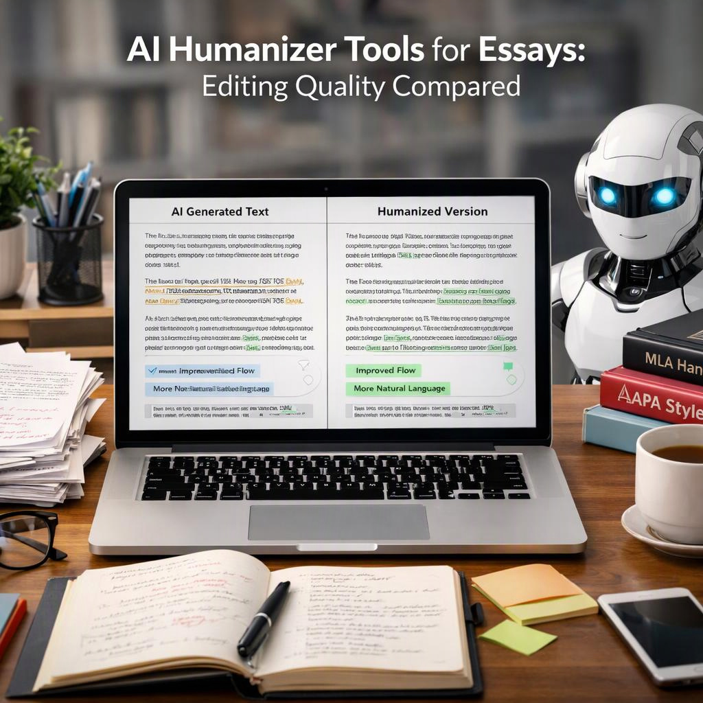ai humanizer tools for essays cover illustration